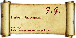 Faber Gyöngyi névjegykártya
